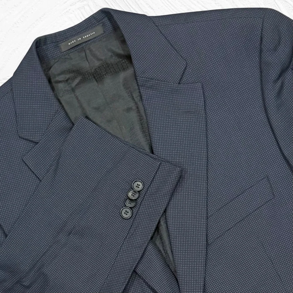 Hugo Boss Pasini2 Blue Birdseye Blazer 42S Guabello Italian Fabric 2BTN *flaw*